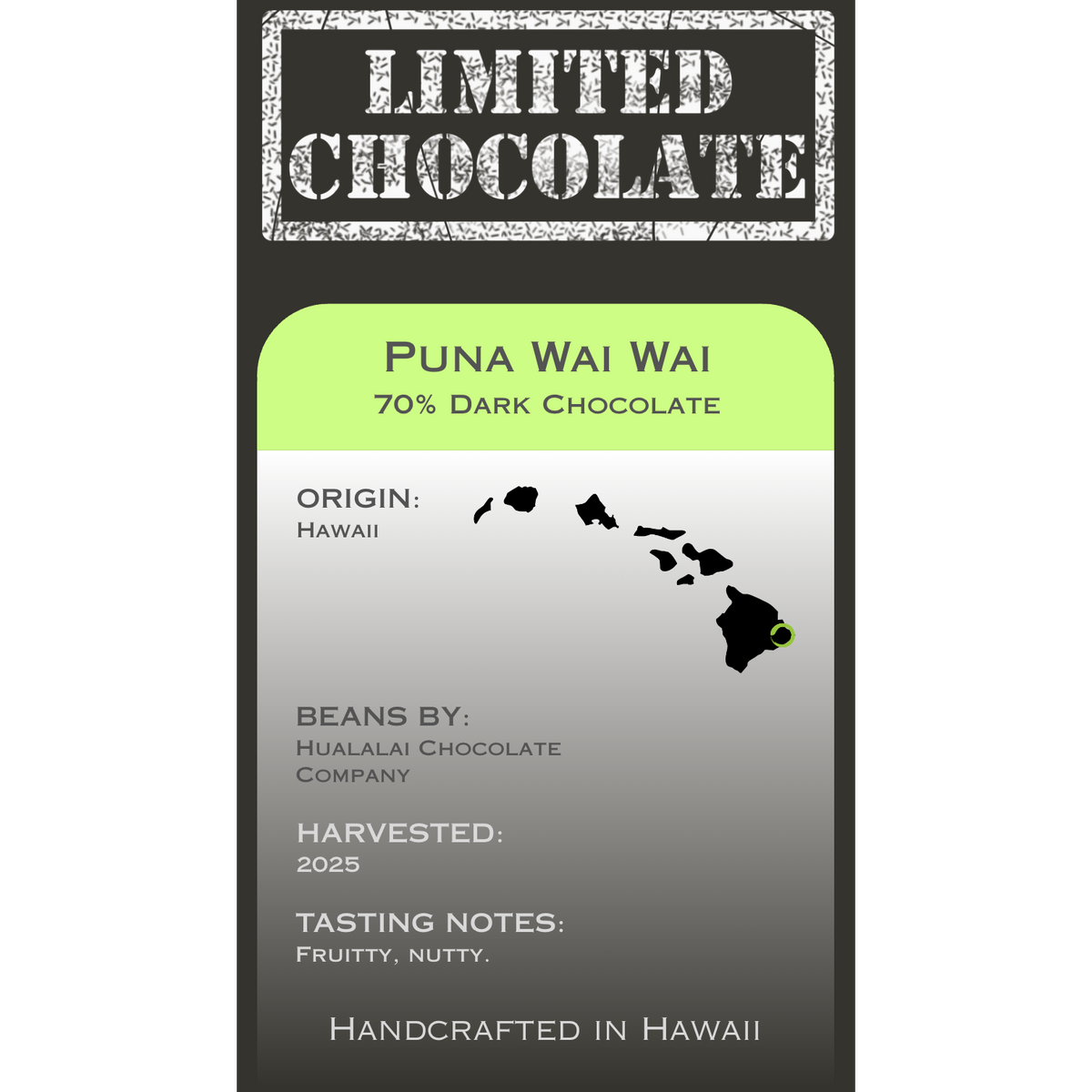 Hawaii Puna Wai Wai - 70% Dark Chocolate